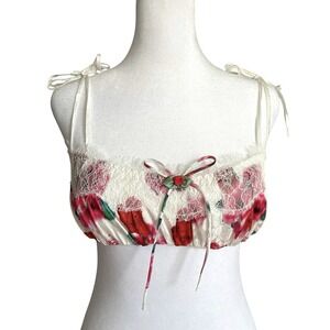 NWT For Love and Lemons Carol Bralette Rose Sz S Coquette Fairycore Balletcore
